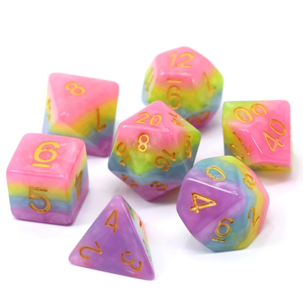 Die Hard Dice: 7pc RPG Set - Princess Unicorn Bubblegum