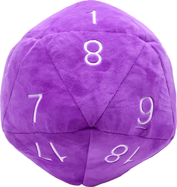 Dungeons & Dragons: Jumbo Plush D20 Die Purple and White