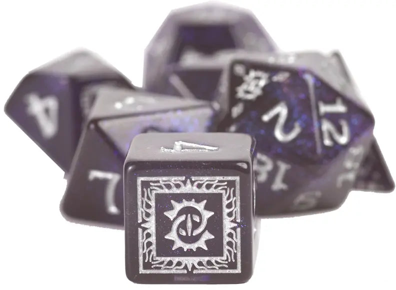 Sirius Dice D & D Adventure Dice Set Warlock: Purple Dice
