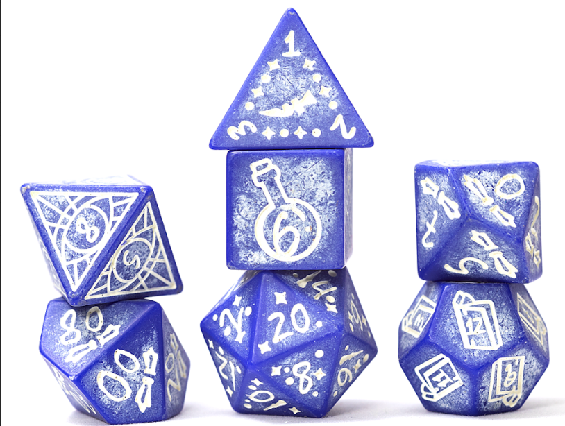 Sirius Dice RPG Dice Set (7): Illusory Stone - Purple Agate