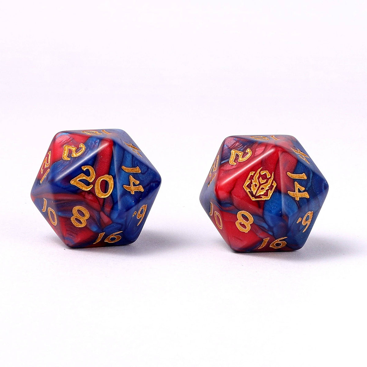 Hymgho Premium Dice - Wyrmforged Rollers - Rounded Edge 8 Piece Polyhedral Dice set - Stormcaller