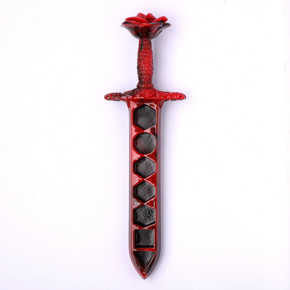 Hymgho Premium Dice - Rose Dagger Resin Dice Case - Red