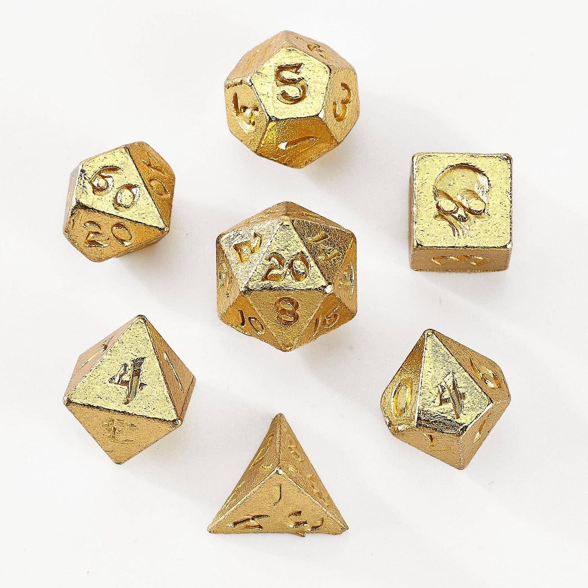 Hymgho Premium Dice - Unseelie Mini Metal RPG Dice Set - Gold