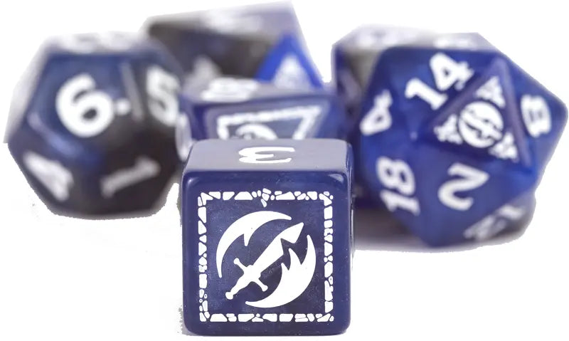 Sirius Dice D & D Adventure Dice Set Fighter: Blue Dice