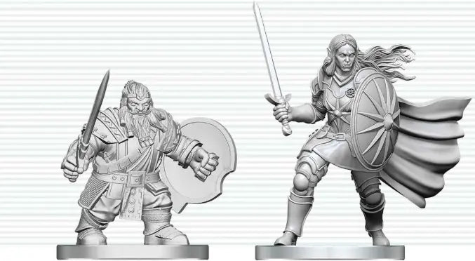WizKids D&D Nolzur's Marvelous Miniatures: Dwarf Fighter & Orc Paladin
