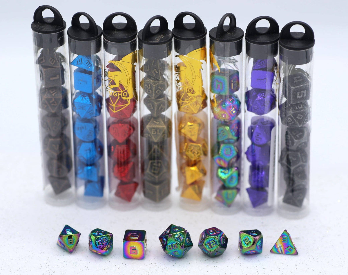 Hymgho Premium Dice - 10MM Mini RPG Dice Set - Rainbow