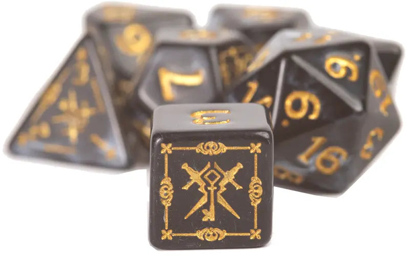 Sirius Dice D & D Adventure Dice Set Rogue: Black Dice