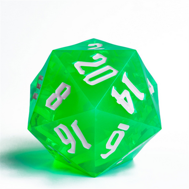 Foam Brain: 55mm Titan D20 - Sharp Edge Transparent Green