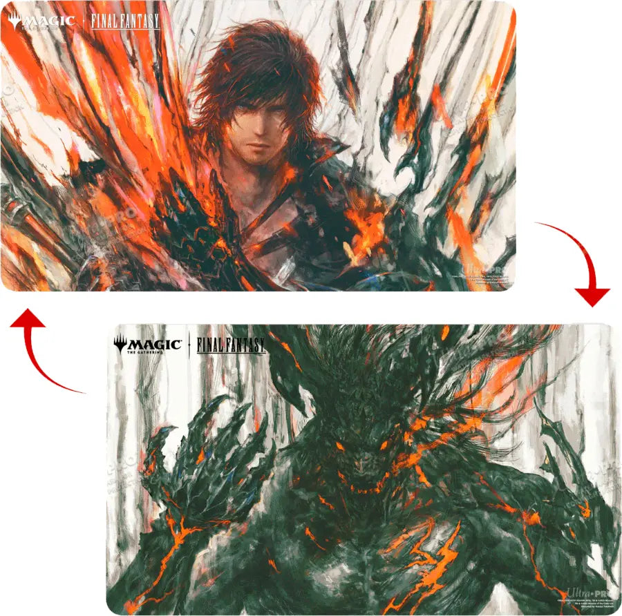 Ultra PRO MTG Play Mat Final Fantasy Double Sided- Clive, Ifrit’s Dominant / Ifrit, Warden of Inferno