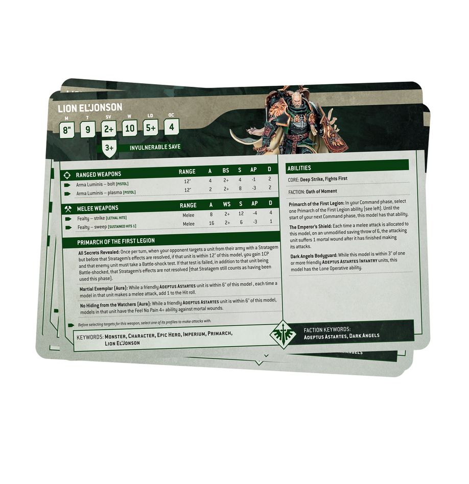 Warhammer 40,000: Datasheet Cards - Dark Angels