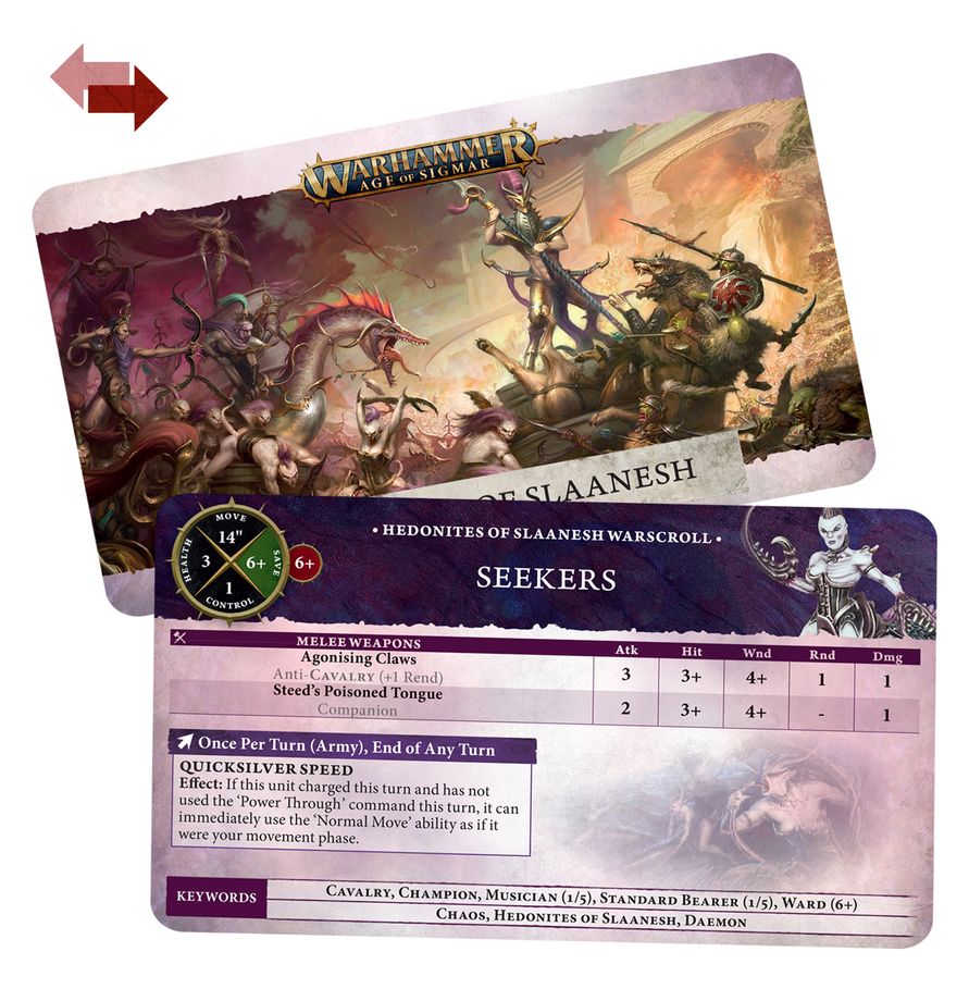 Warhammer Age of Sigmar: Warscroll Cards- Hedonites of Slaanesh