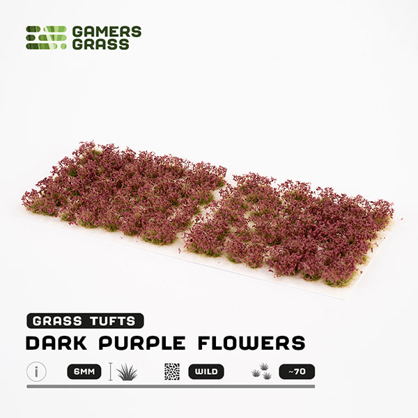 Gamers Grass Tufts: Tufts- Dark Purple Flowers- Wild