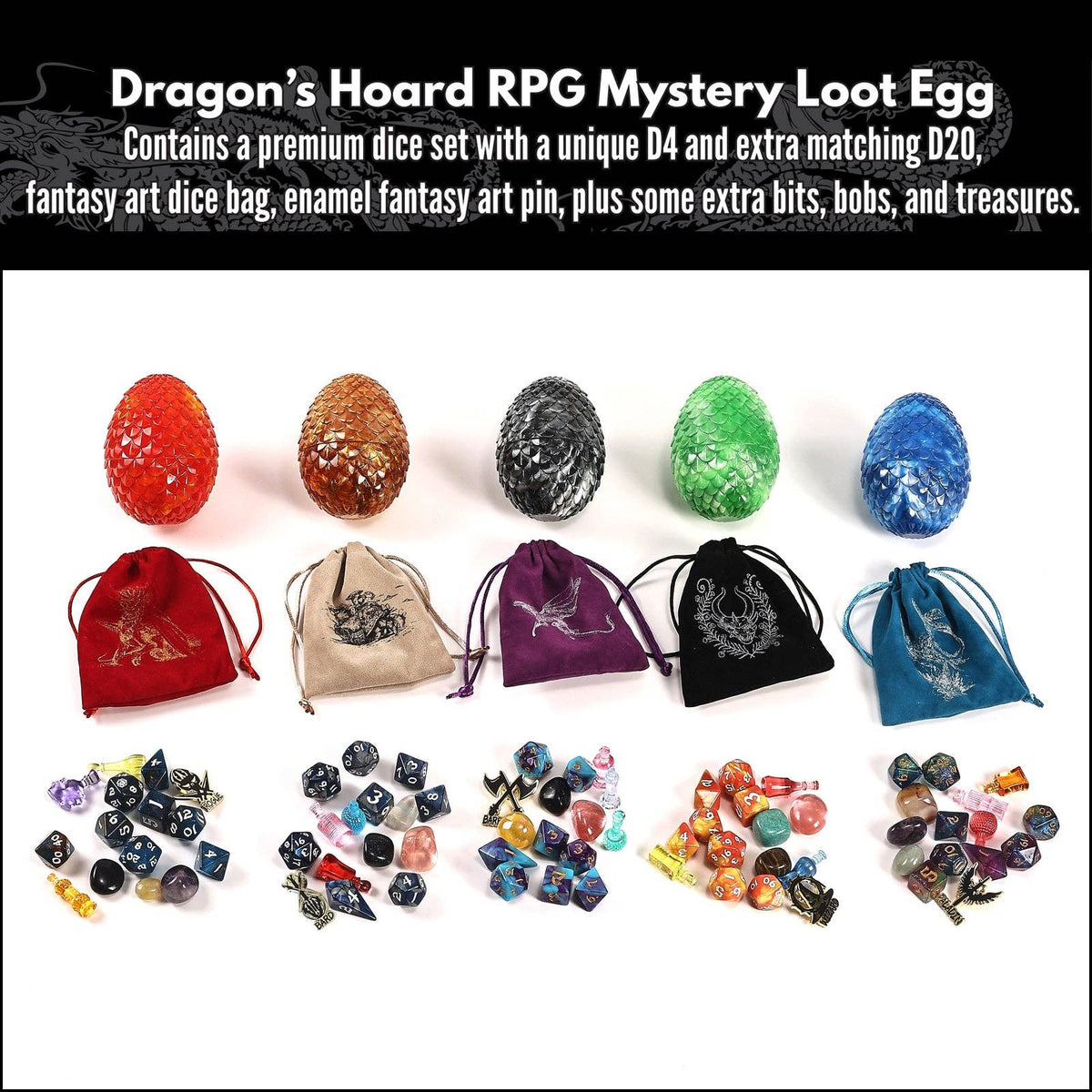 Hymgho Premium Dice - Dragon's Hoard RPG Mystery Egg