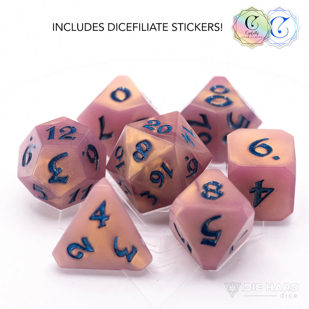 Die Hard Dice: 7pc RPG Set - Avalore Cynfully Lux from Cynthia Marie