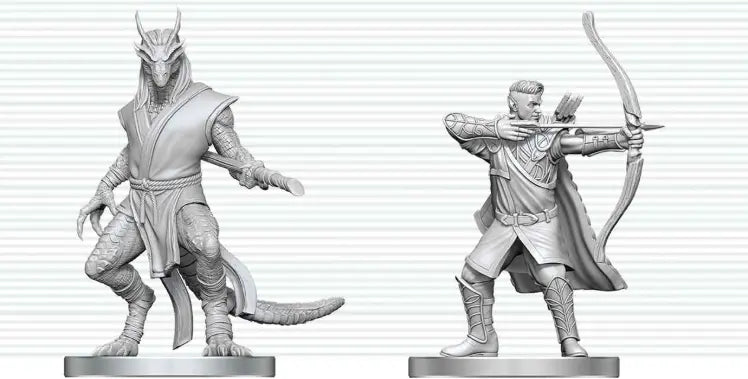 WizKids D&D Nolzur's Marvelous Miniatures: Elf Ranger & Dragonborn Monk