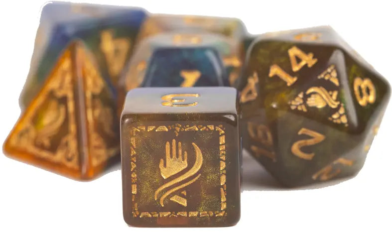 Sirius Dice D & D Adventure Dice Set Monk: Blue Dice