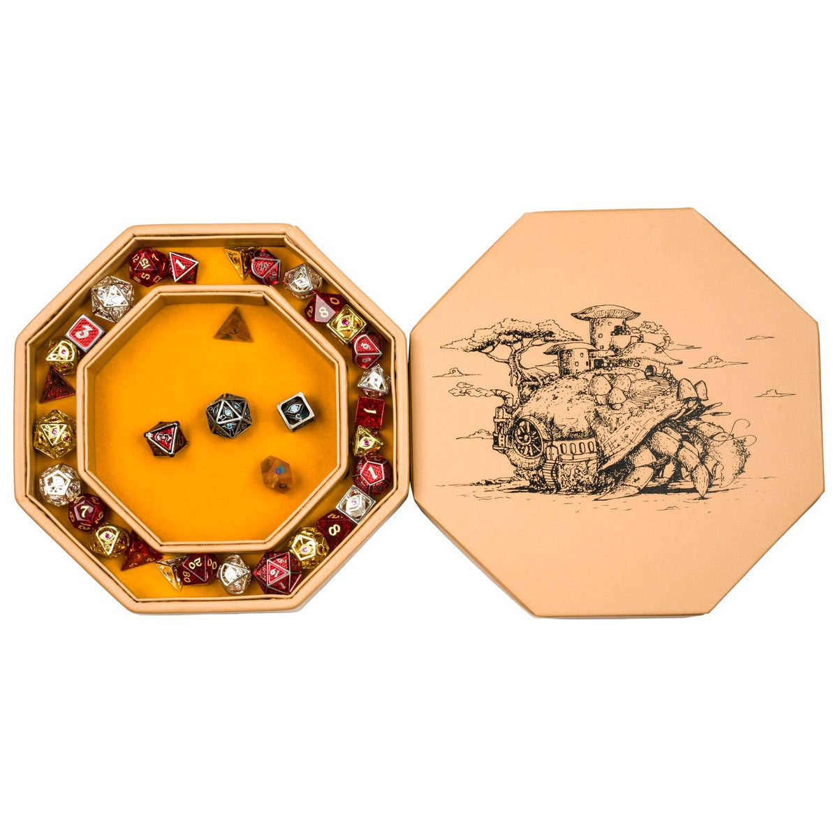 Hymgho Premium Dice - Hero's Hoard Dice Tray and Keeper -Hermit Crab