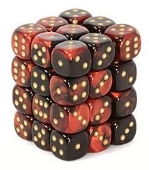 Chessex: Gemini Black-Red/Gold 12Mm D6 Dice