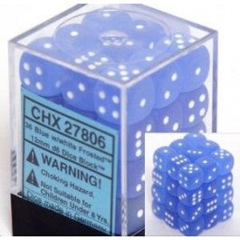 Chessex: Frosted: Blue/White 12Mm D6 Dice