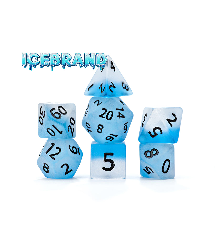 Gate Keeper Dice: “Icebrand” Sea Glass 7 Die Set
