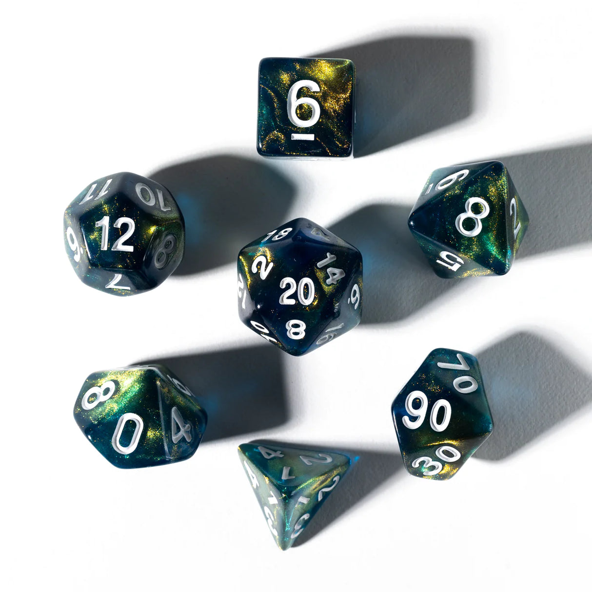 Sirius Dice RPG Dice Set (7): Treasure Series - Onyx
