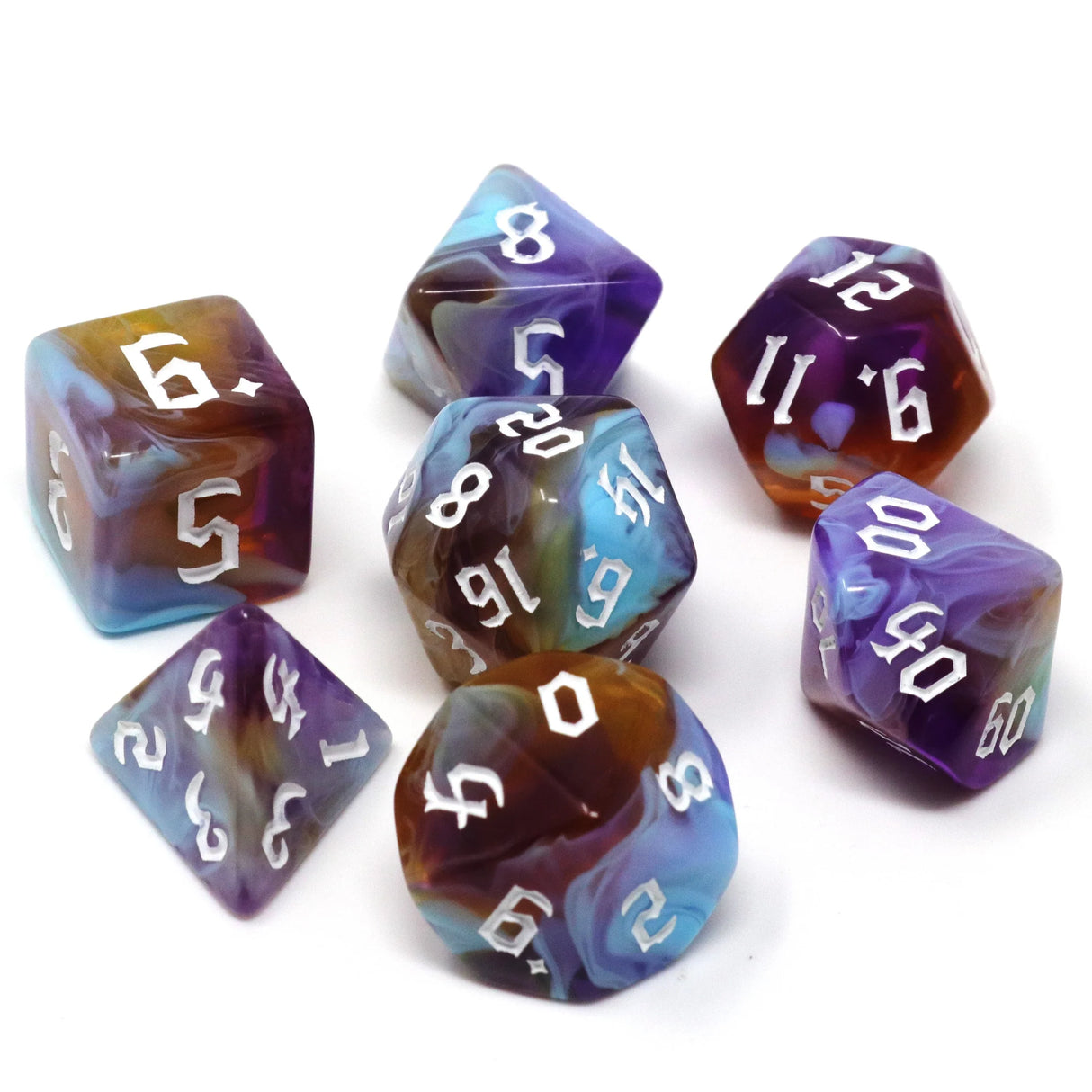 Die Hard Dice: 7pc RPG Set - Amethyst Sunset