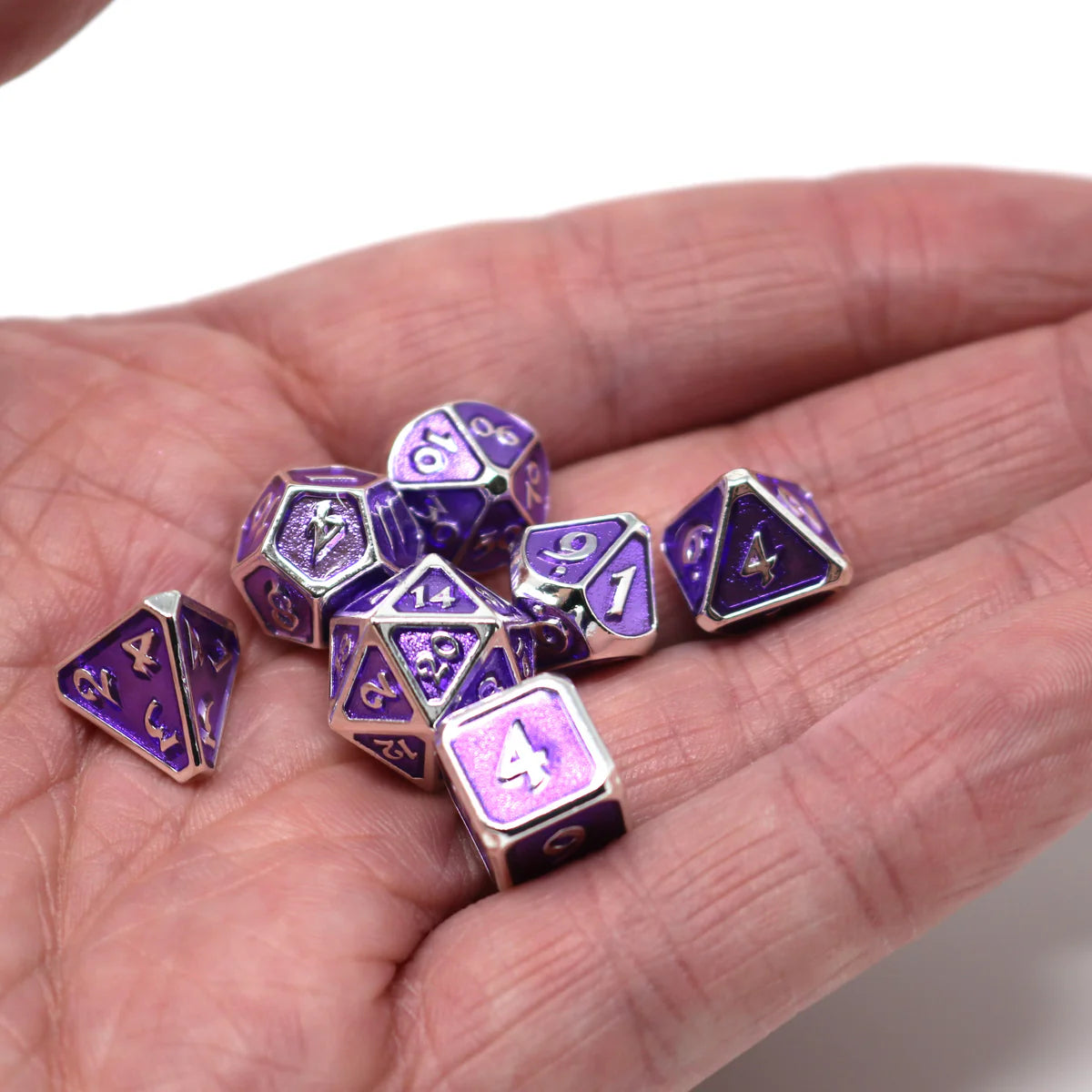 Die Hard Dice: Critlings 7pc Mini RPG Set - Platinum Amethyst