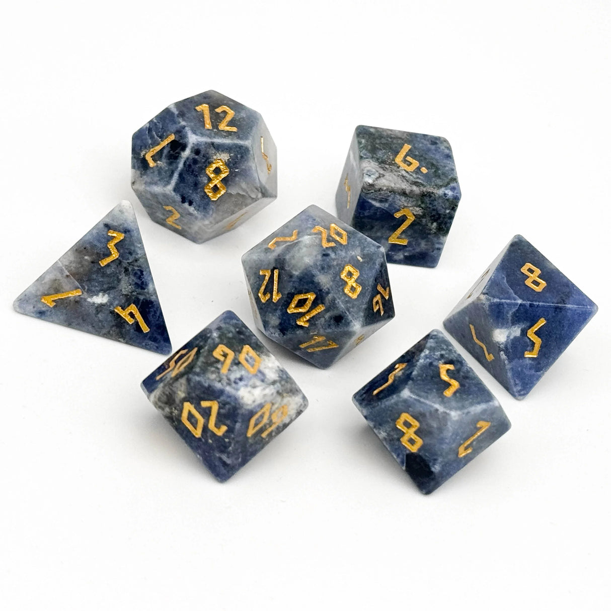 Norse Foundry: Blue-vein Stone - 7 Piece RPG Set Gemstone Dice