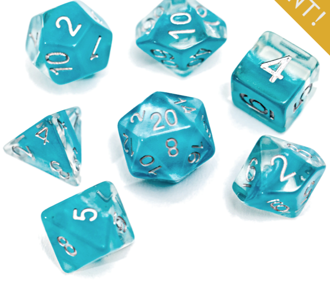 Gate Keeper Dice: Glacier (Light Blue) Neutron Dice 7 Die Set