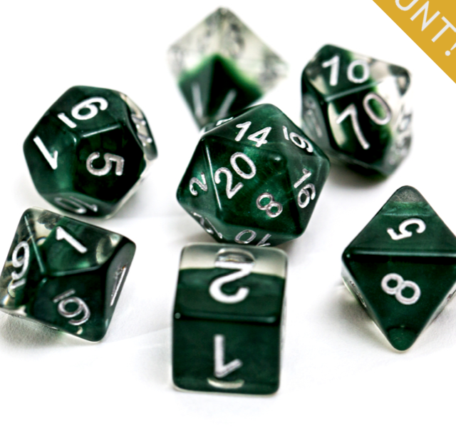 Gate Keeper Dice: Hunter Green Neutron Dice 7 Die Set