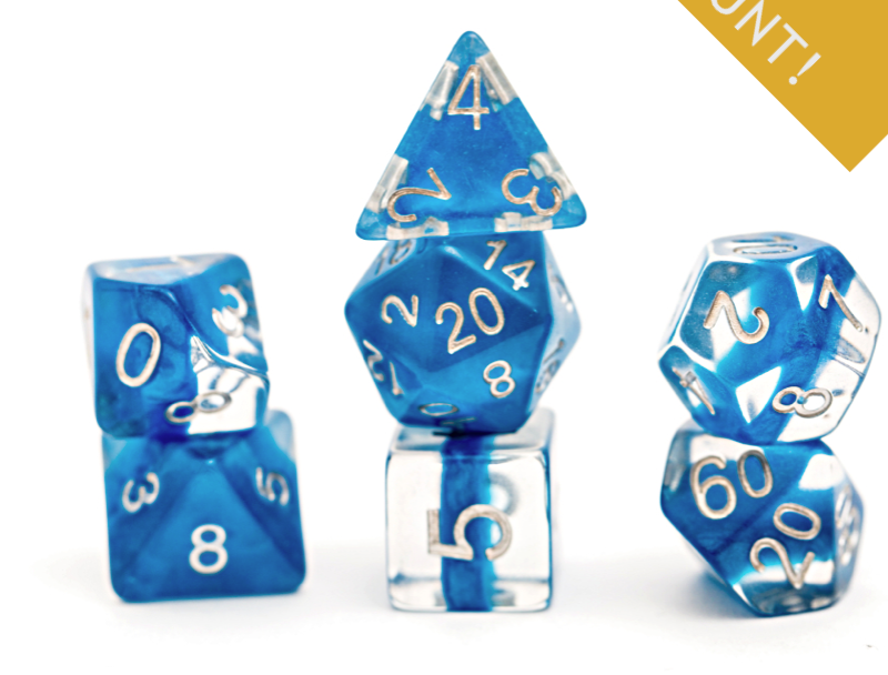 Gate Keeper Dice: Power Teal (Dark Blue) Neutron Dice 7 Die Set
