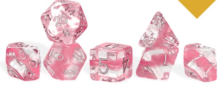 Gate Keeper Dice: Rose Quartz Neutron Dice 7 Die Set