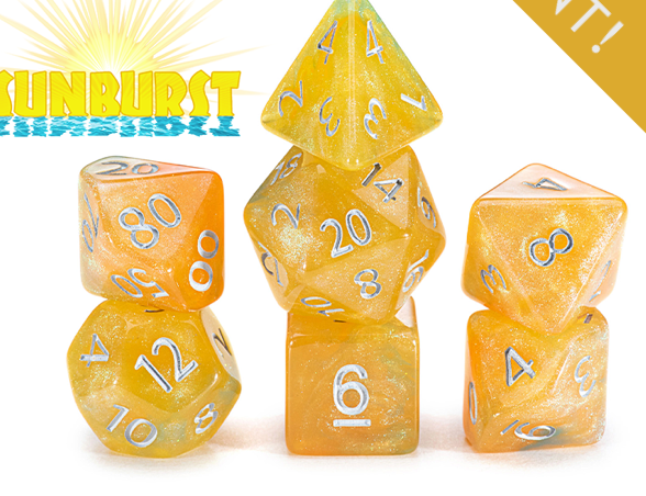 Gate Keeper Dice: Sunburst Aether Dice 7 Die Set