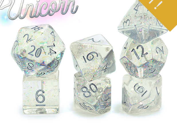 Gate Keeper Dice: Unicorn Holographic Dice 7 Die Set