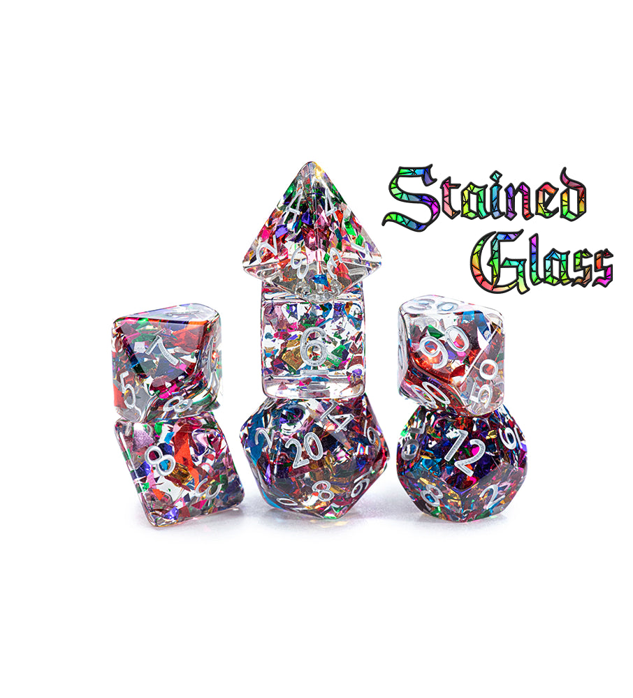 Gate Keeper Dice: 7pc Stained Glass Inclusion Dice