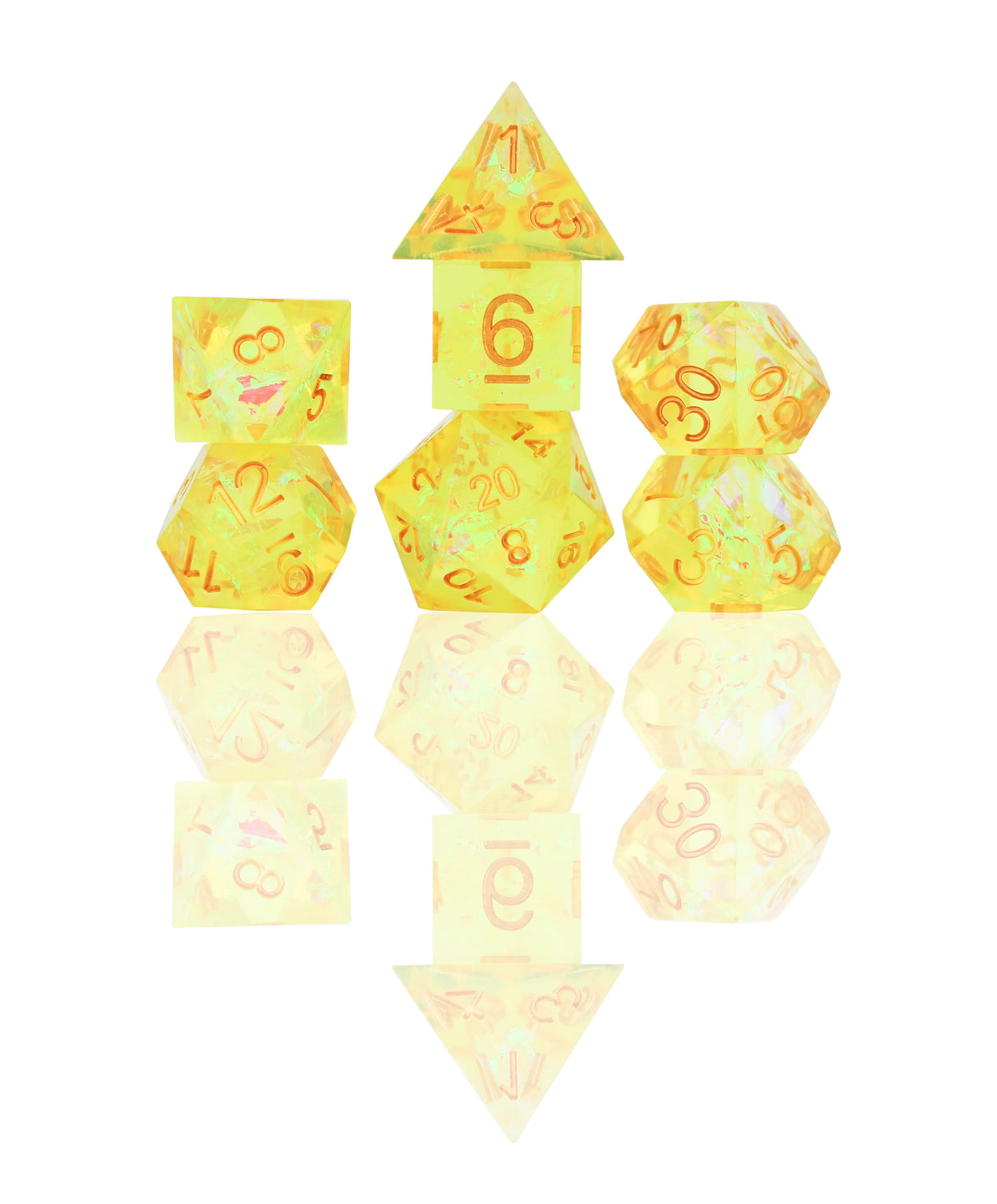 Sirius Dice RPG Dice Set (7): Sharp Yellow Fairy
