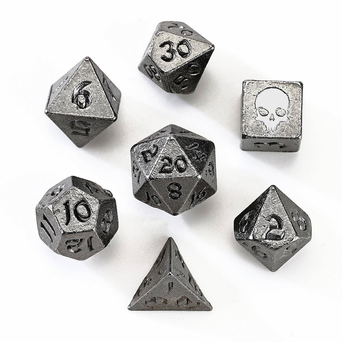 Hymgho Premium Dice - Unseelie Mini Metal RPG Dice Set - Gunmetal