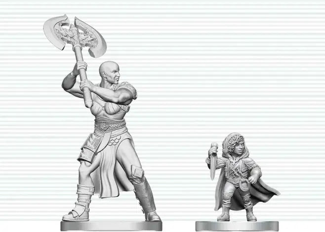 WizKids D&D Nolzur's Marvelous Miniatures: Goliath Barbarian & Halfling Rogue