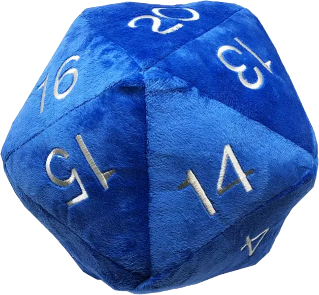 Dungeons & Dragons: Jumbo Plush D20 Die Blue and White