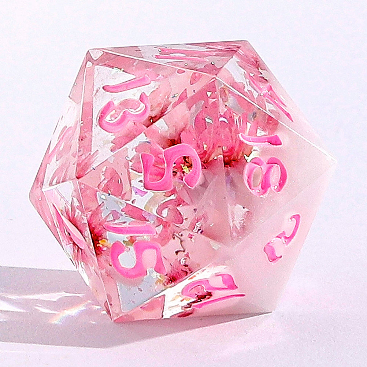 Hymgho Premium Dice - Captured Magic Hand Sanded Sharp Edge Resin - Sakura Cherry
