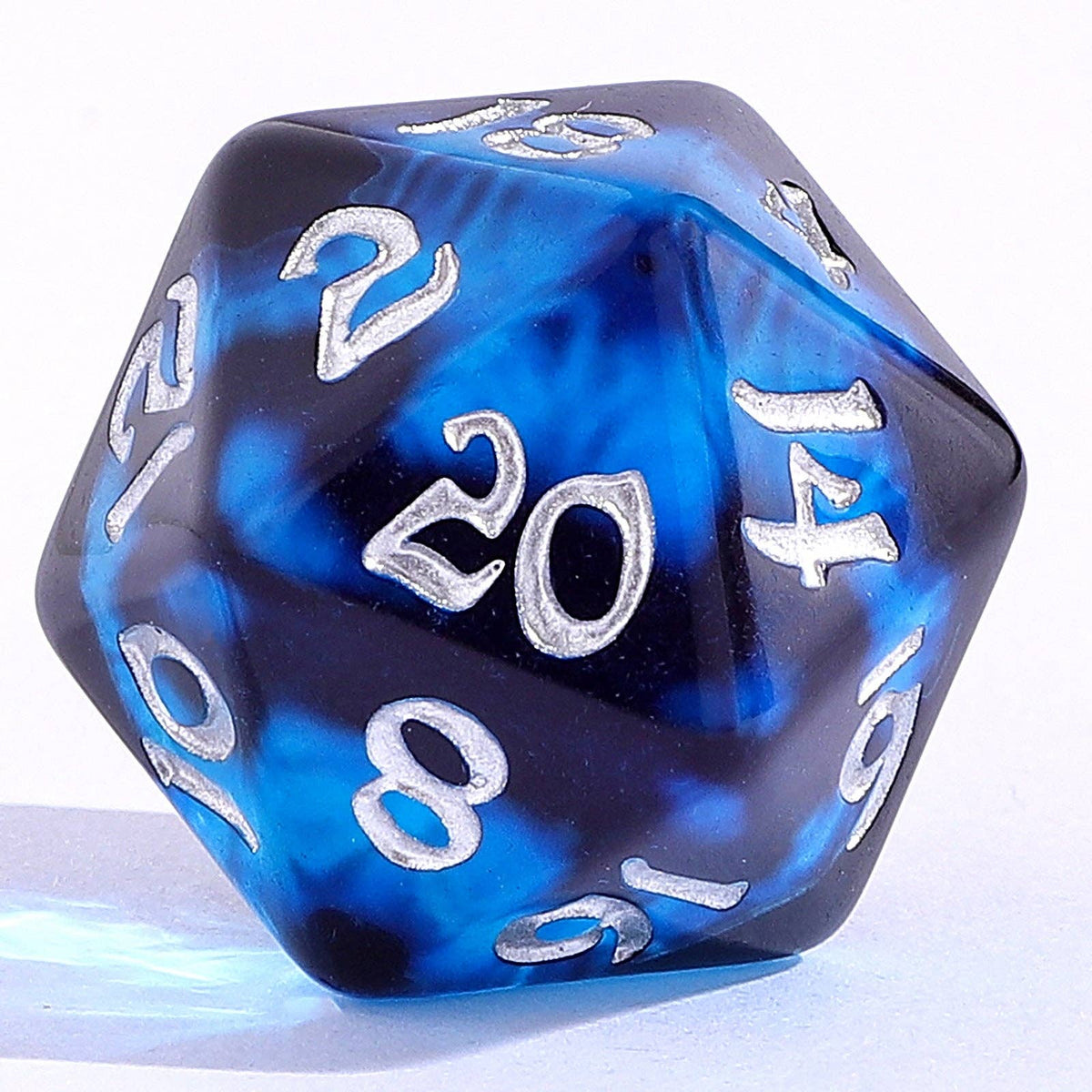 Hymgho Premium Dice - Wyrmforged Rollers - Rounded Resin Polyhedral Dice - Dragon Eye Blue