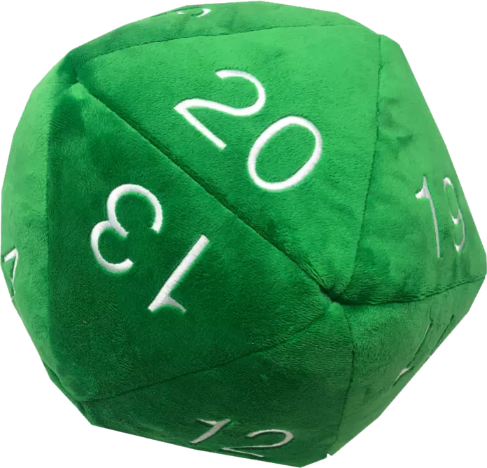 Dungeons & Dragons: Jumbo Plush D20 Die Green and White