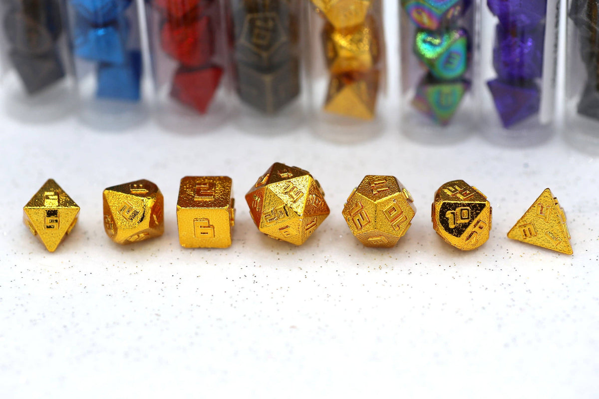 Hymgho Premium Dice - 10MM Mini RPG Dice Set - Gold