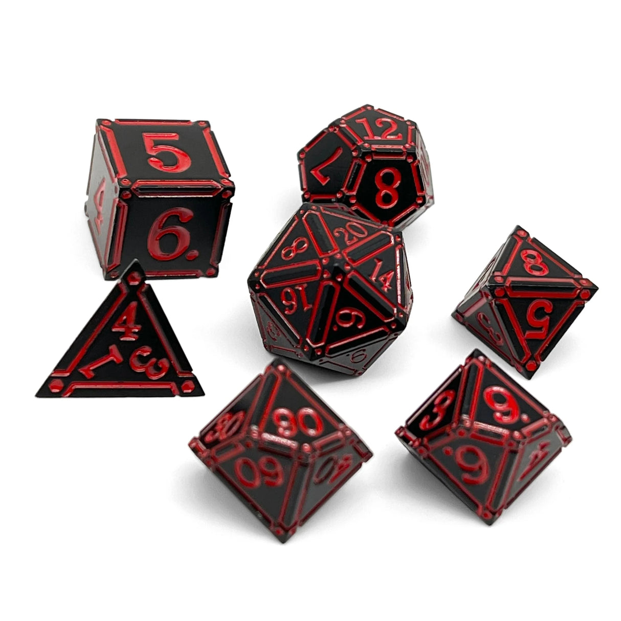 Norse Foundry: Ironworks - Efreet Flames 7 Piece RPG set Alloy Dice