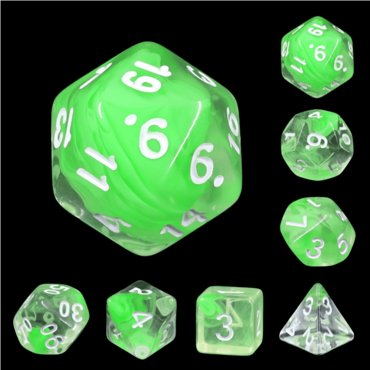 Foam Brain: Summer Limes RPG Dice Set