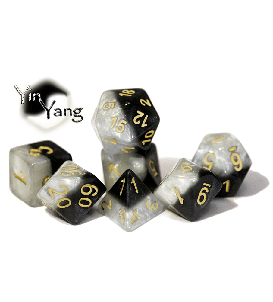 Gate Keeper Dice: Halfsies Yin Yang - 7 Die Set