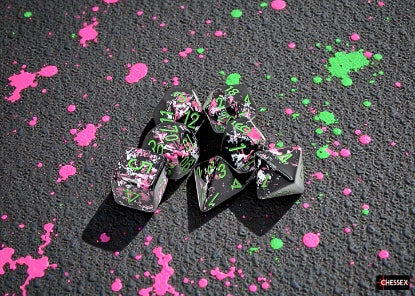 Chessex: Brush 7-Die Set Paintball/Green