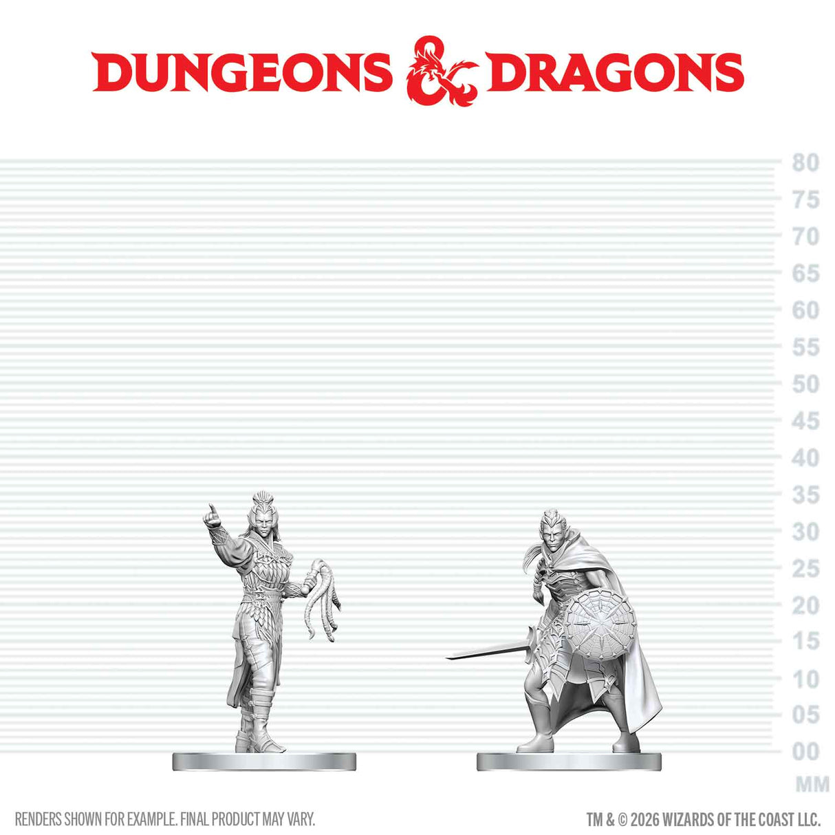 WizKids D&D Nolzur's Marvelous Miniatures: Drow Elite Warrior n Drow Priestess of Lolth