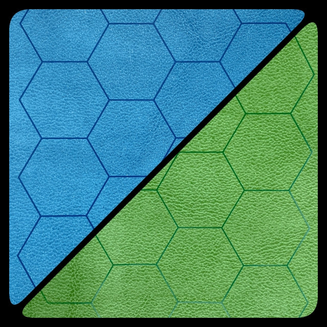 Chessex: Battlemat 1" Hex Reversible Blue-Green 26" x 23.5"