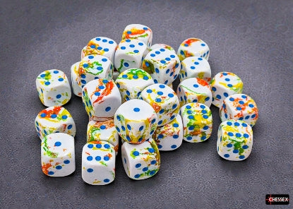 Chessex: Brush Breezy/Blue 12mm D6 Dice Block (36)
